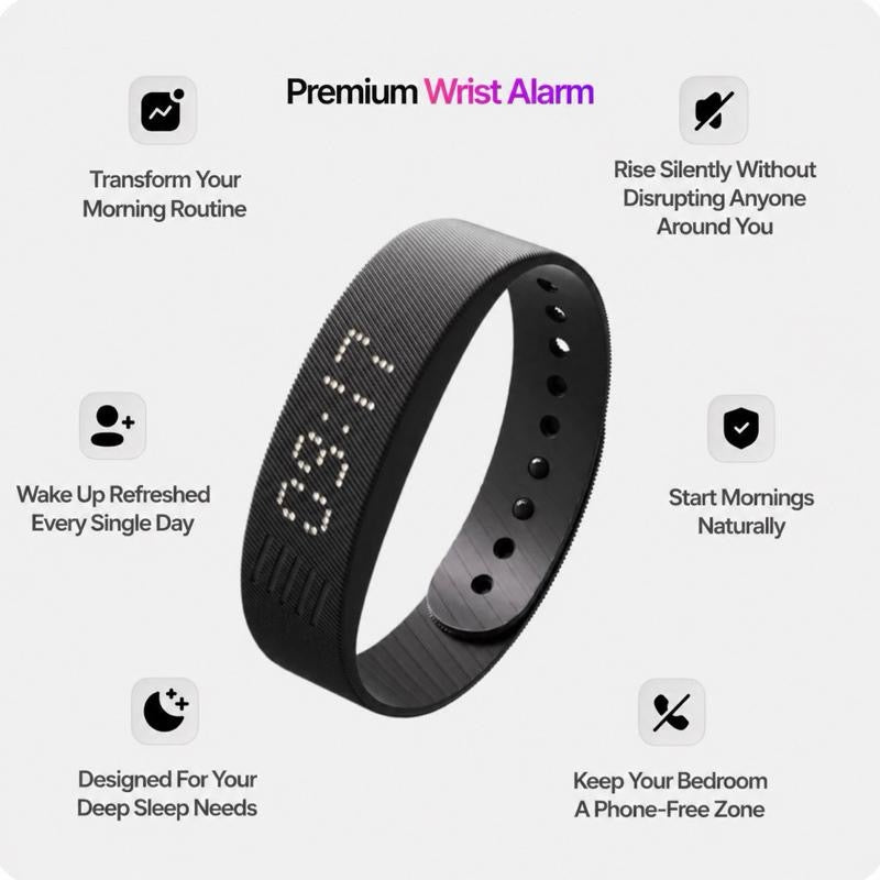 WakeAura Rise Pro — Vibration Alarm Wristband