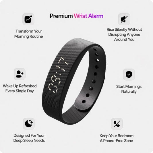 WakeAura Rise Pro — Vibration Alarm Wristband